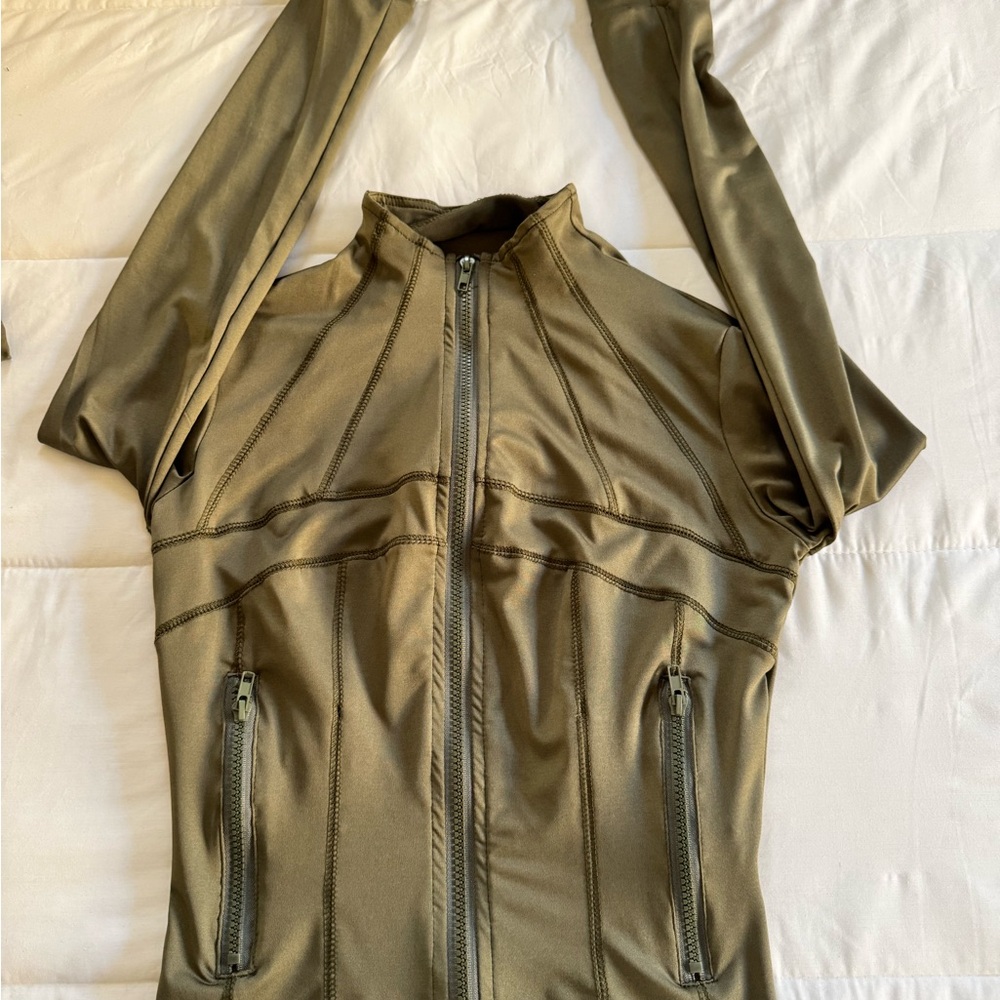 Olive Green Women's Jacket Set Pants